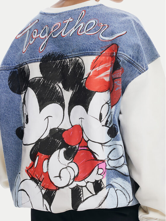 Desigual Desigual Majica dugih rukava Mickey Mouse 25SWSK39 Écru Regular Fit