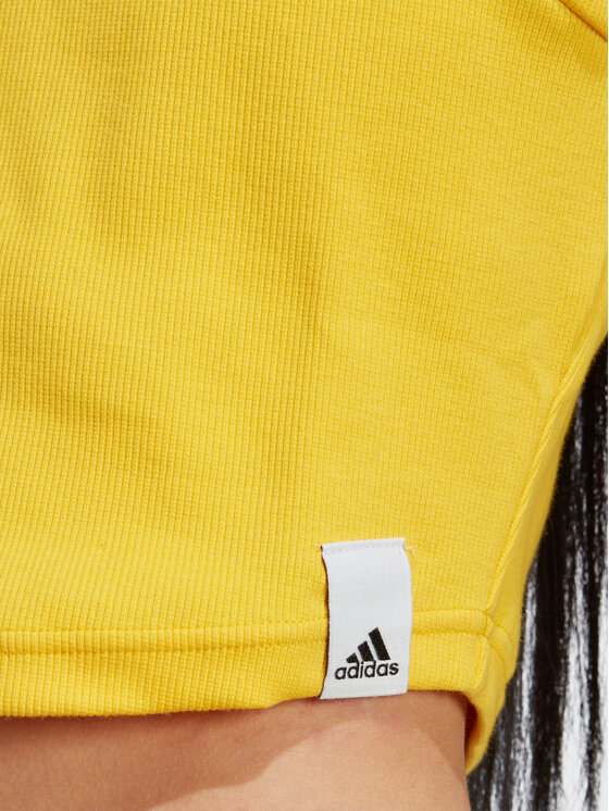 adidas adidas Top Lounge Rib Tank Top IC6506 Žuta Fitted Fit