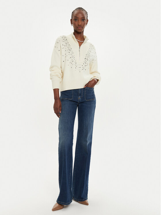 PINKO Pinko Sweter Bombay Maglia 104324 A27A Écru Regular Fit