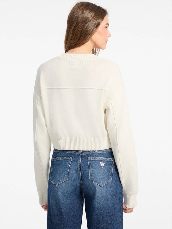 Guess Jeans Guess Jeans Svetr 177719 Bílá Classic Fit