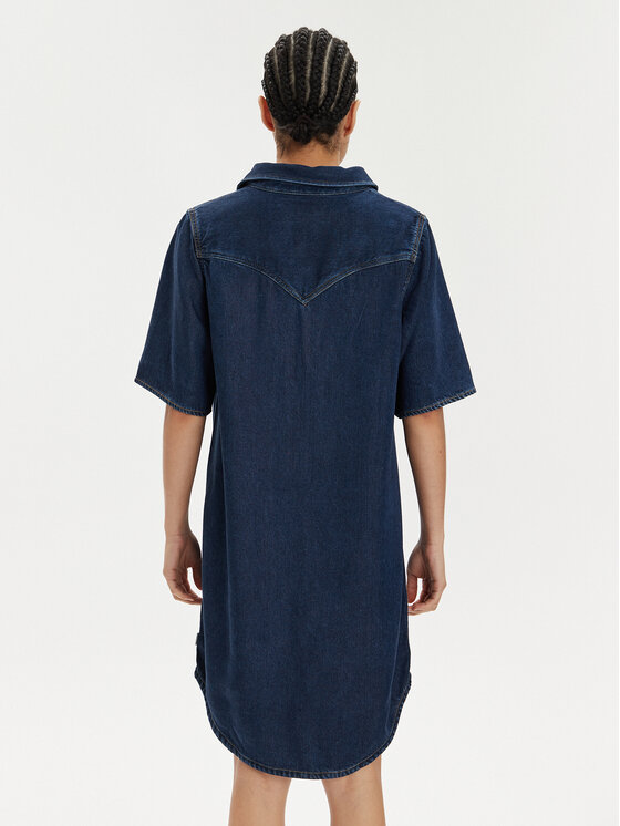 Wrangler Wrangler Džinsinė suknelė 112350341 Tamsiai mėlyna Relaxed Fit