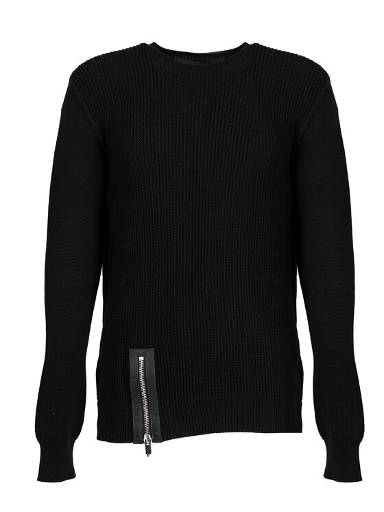 Les Hommes Les Hommes Πουλόβερ LKK110 607L | Jumper with Zip Μαύρο Regular Fit