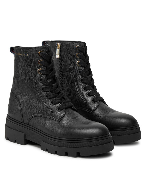 Tommy Hilfiger Tommy Hilfiger Stivaletti Bicolor Leather Lace-Up FW0FW08160 Nero