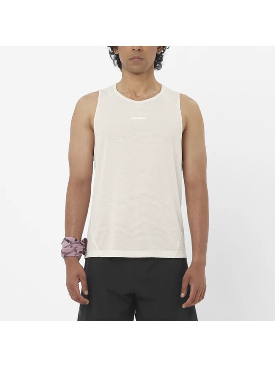 Salomon Salomon Koszulka techniczna SHAKEout CORE TANK M Beżowy Regular Fit