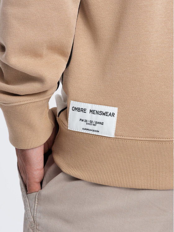 Ombre Ombre Mikina OM-SSNZ-0130 Béžová Oversize