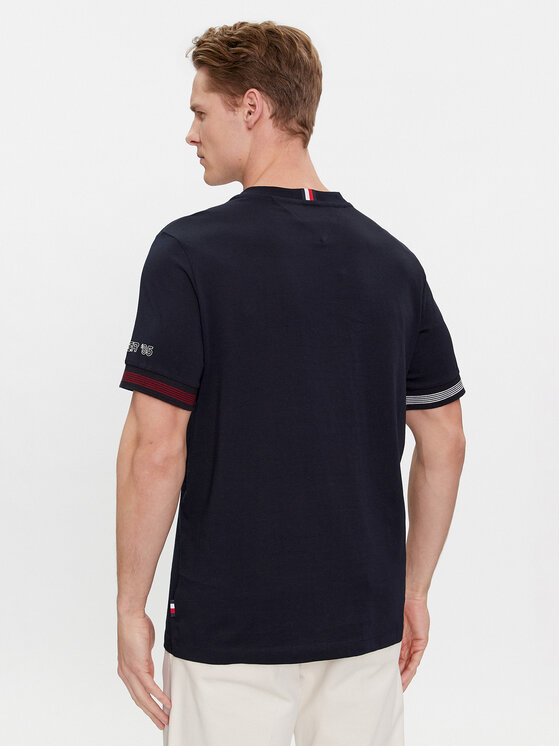 Tommy Hilfiger T-Shirt Flag Cuff Tee MW0MW34430 Dunkelblau Regular 