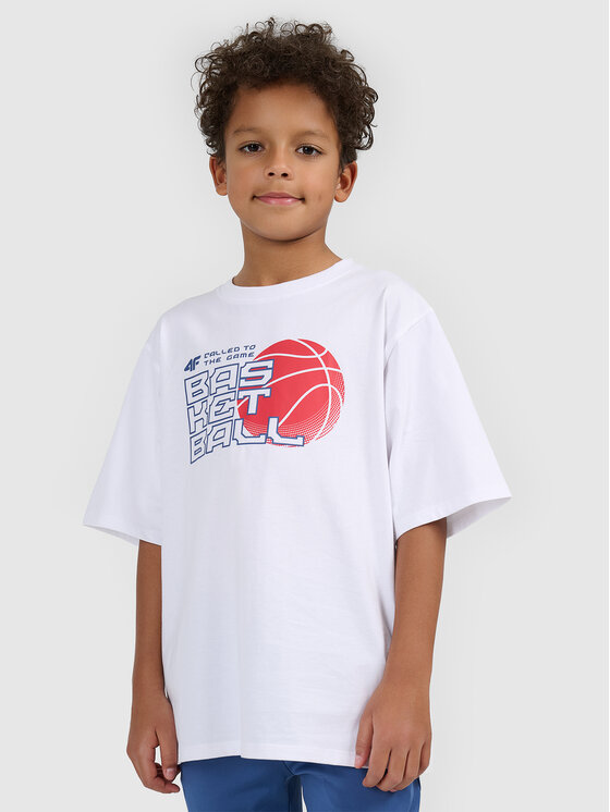 4F 4F T-Shirt THE GYM POWER Biały Loose Fit