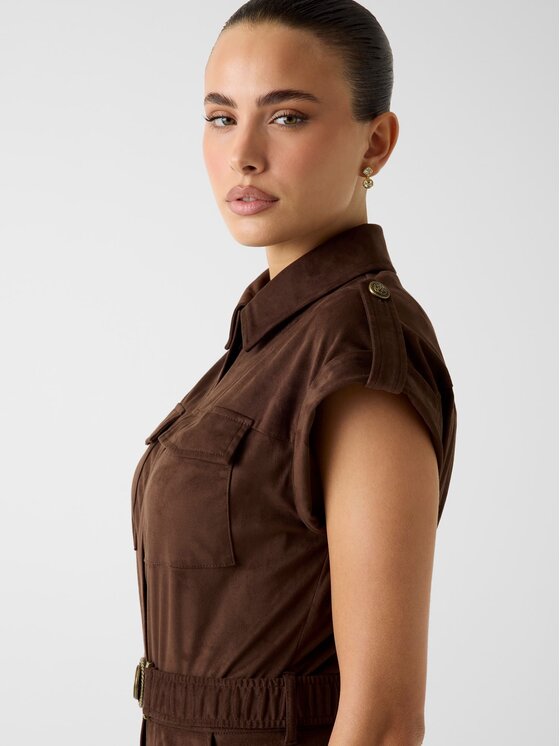 Guess Guess Haljina za svaki dan 180568 Smeđa Classic Fit