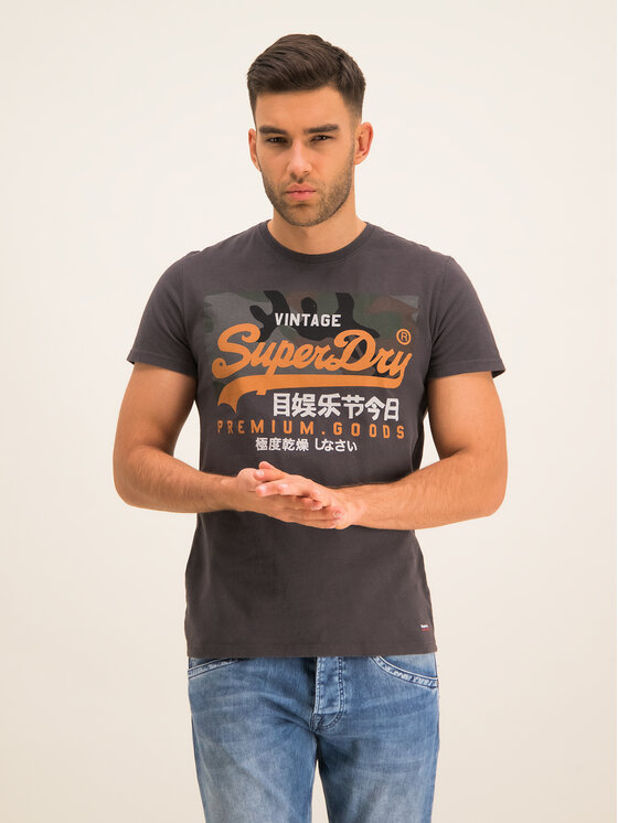 Superdry Superdry T-Shirt Premium Goods Camo M1000106A Szary Regular Fit