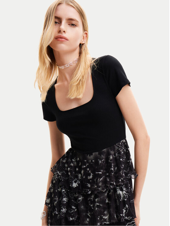 Desigual Desigual Rochie de zi San Francisco 24SWVK23 Negru Regular Fit