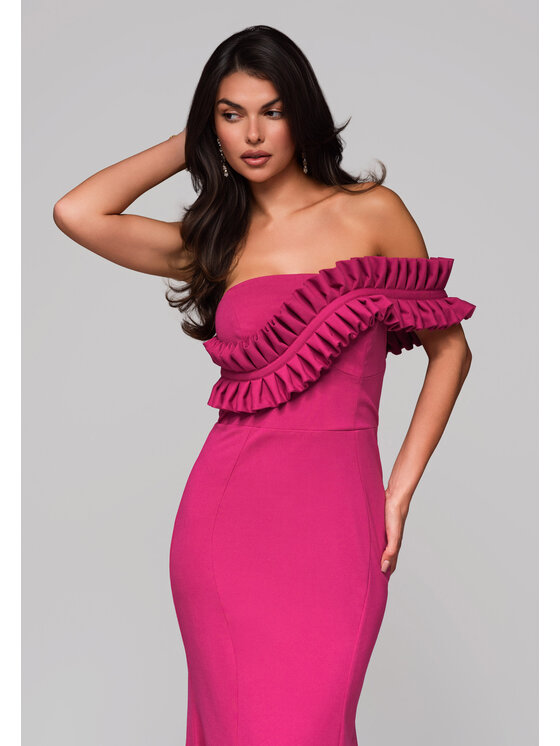 Ombre Ombre Sukienka wieczorowa LA-OM-DLR219 Różowy Regular Fit