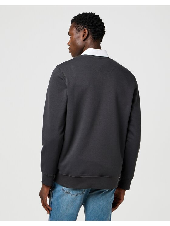Wrangler Wrangler Bluza Embroidery Crew Szary Relaxed Fit