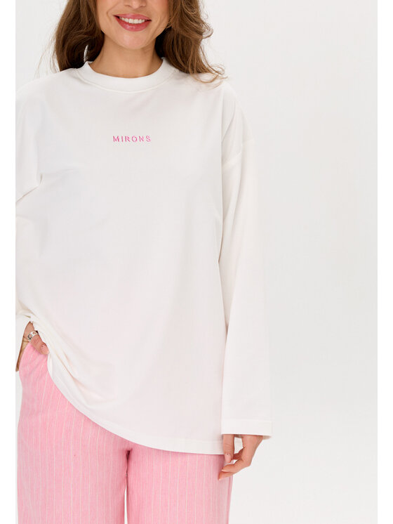 Mirons Mirons Longsleeve Print Biały Oversize