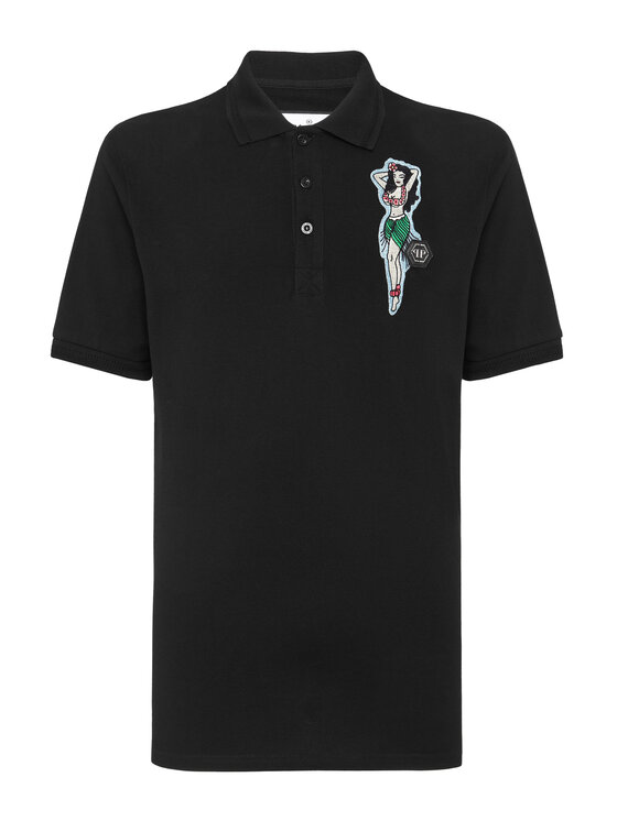 PHILIPP PLEIN PHILIPP PLEIN Polokošeľa 4077 Čierna Slim Fit