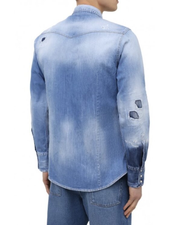 Dsquared2 Dsquared2 džínová košile S74DM0494 S30341 470 Modrá Regular Fit