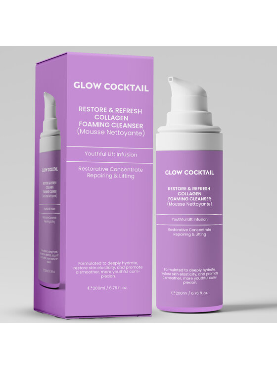 Glow Cocktail Glow Cocktail Regenerująco-odświeżający kolagenowy preparat myjący w piance 200 ml Pianka oczyszczająca