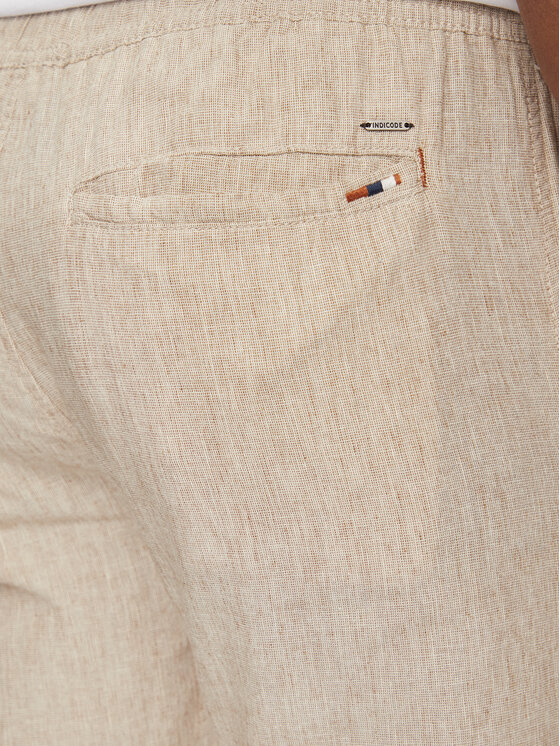 INDICODE INDICODE Pantaloni di tessuto Vitaly 60-332 Beige Regular Fit
