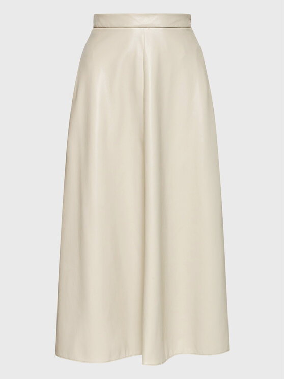 Weekend Max Mara Weekend Max Mara Φούστα από απομίμηση δέρματος Narvel 51060623 Μπεζ Regular Fit