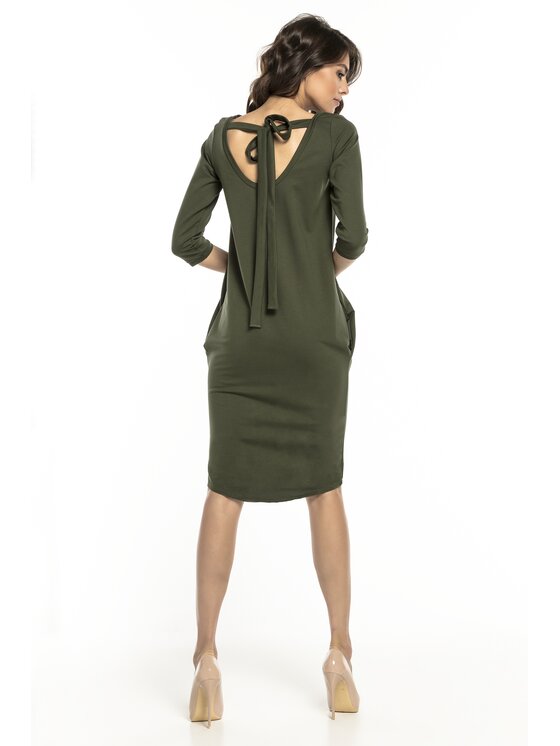 Tessita Tessita Sukienka dzianinowa T298 Zielony Straight Fit