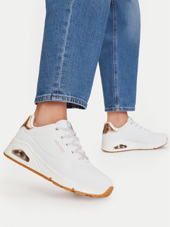 Skechers Skechers Sneakersy Uno Shimmer Away 155196/WHT Biały