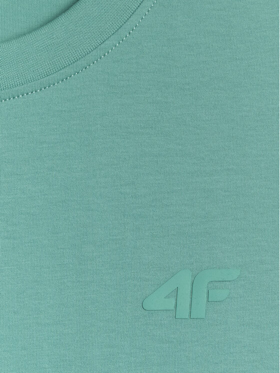 4F 4F T-Shirt BASIC+ Turkusowy Regular Fit