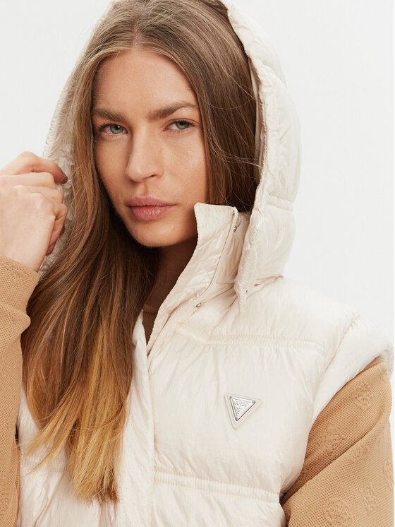 Guess Guess Bezrękawnik W5YL11 WHDO2 Écru Regular Fit