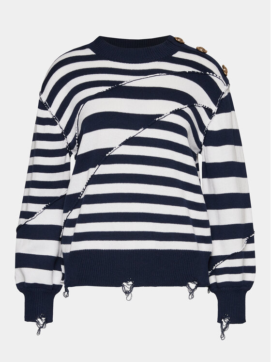 Silvian Heach Silvian Heach Sveter GPP24300MA Tmavomodrá Regular Fit