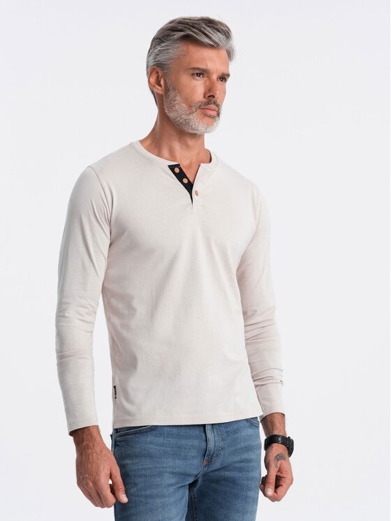 Ombre Ombre Longsleeve OM-LSCL-0107 Szary Fitting Fit