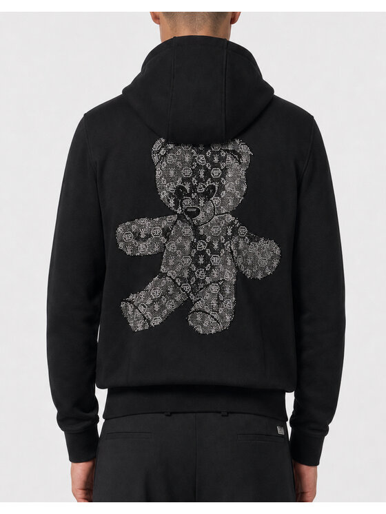 PHILIPP PLEIN PHILIPP PLEIN Mikina 31705 Čierna Athletic Fit