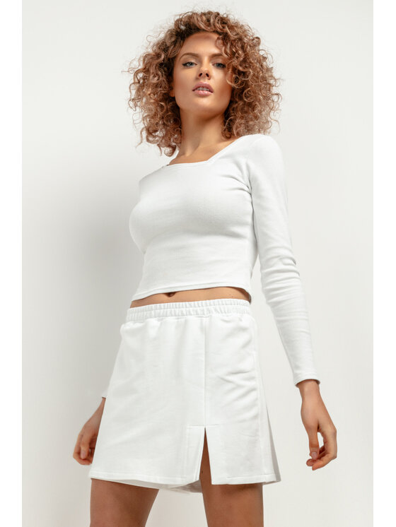 Tessita Tessita Bluzka T420/1/XL Biały Slim Fit