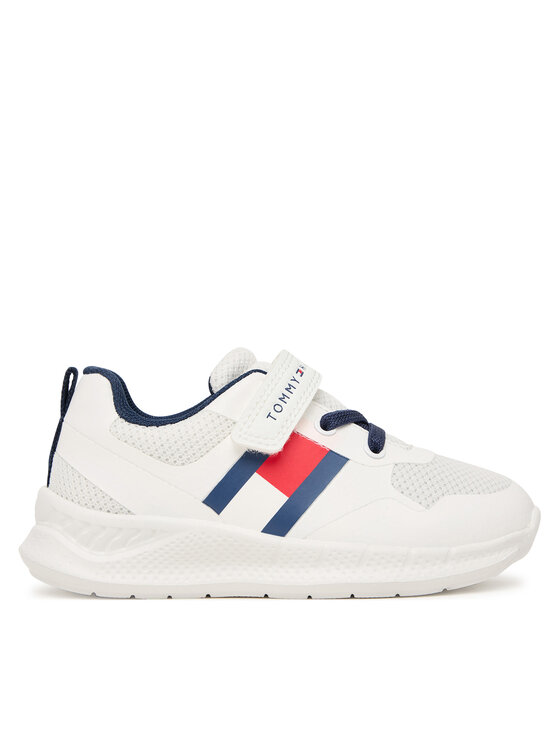 Tommy Hilfiger Tommy Hilfiger Sneakers Flag Low Cut Lace-Up/Velcro T1X9-34369-1843 M Bianco