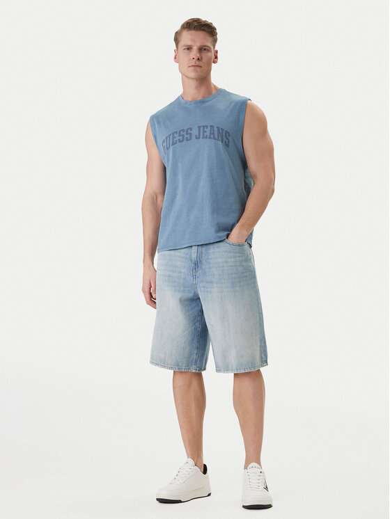 Guess Jeans Guess Jeans Tank top M6GPB2 K8FQ4 Niebieski Regular Fit