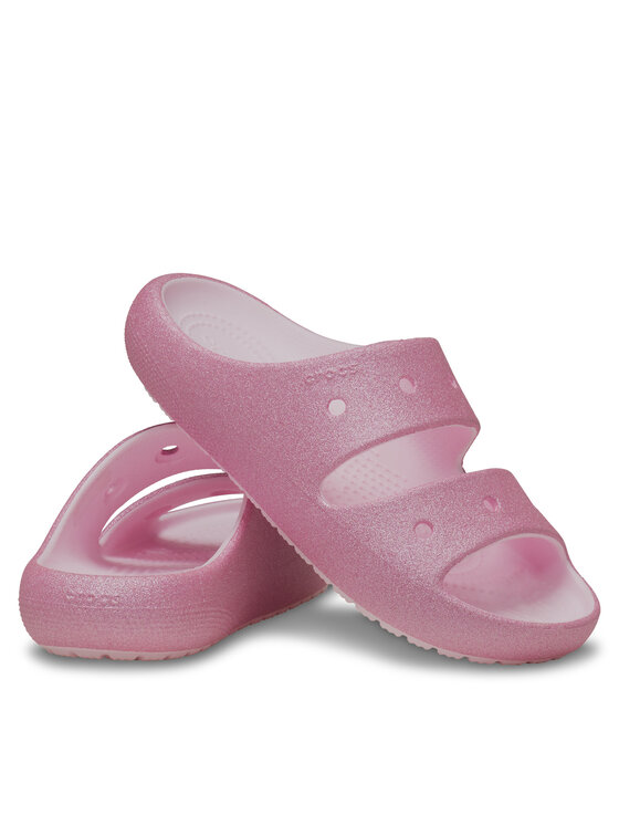Crocs Crocs Klapki Classic Glitter Sandal v2 K 209705 Różowy