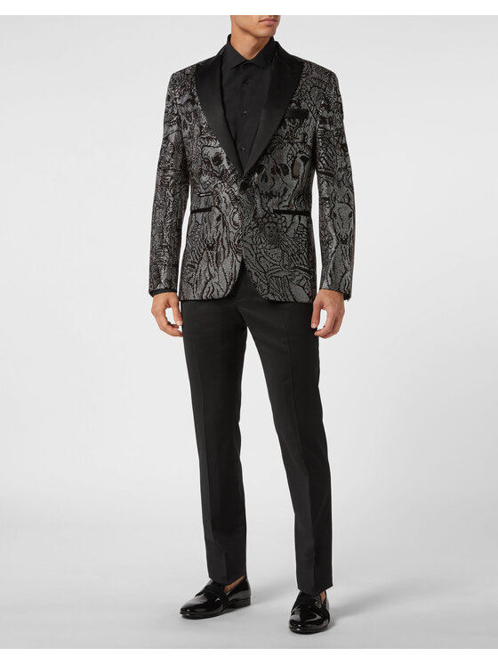 PHILIPP PLEIN PHILIPP PLEIN Marynarka 8939 Czarny Fitted Fit