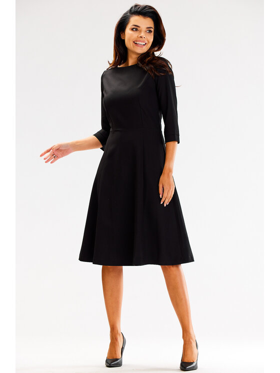 Awama Awama Sukienka codzienna A594 Czarny Basic Fit