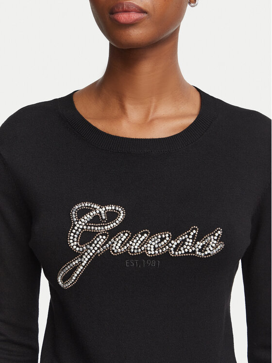 Guess Guess Sweter W6BR53 Z1454 Czarny Regular Fit