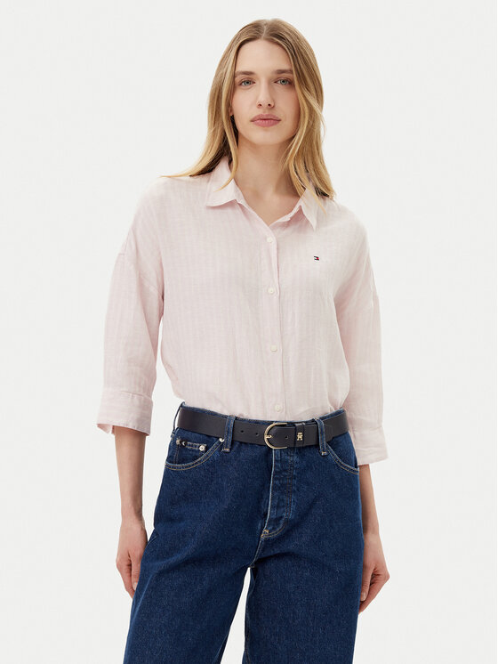 Tommy Hilfiger Tommy Hilfiger Marškiniai WW0WW46169 Rožinė Loose Fit