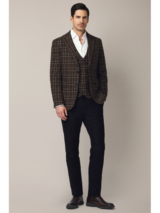 Lancerto Lancerto Marynarka Erice MA131225000022 Brązowy Slim Fit