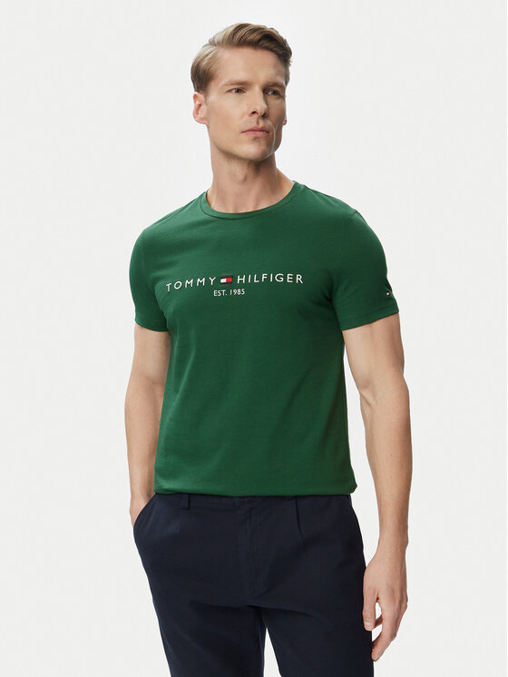 Tommy Hilfiger Tommy Hilfiger Тишърт Logo MW0MW11797 Тъмнозелен Slim Fit