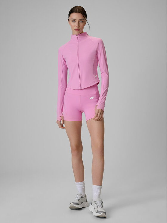4F 4F Bluza techniczna TRAINING Różowy jasny Slim Fit