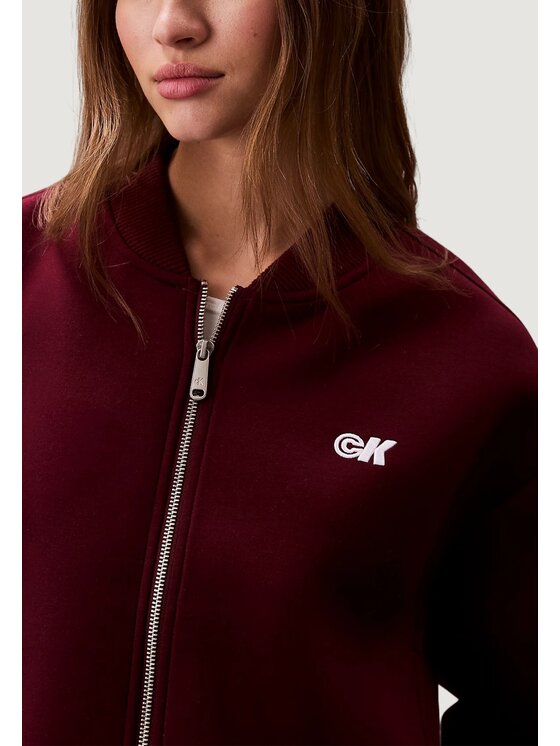 Calvin Klein Jeans Calvin Klein Jeans Giacca di pelle A- OVERSIZED SCUBA Z Bordeaux Over Fit