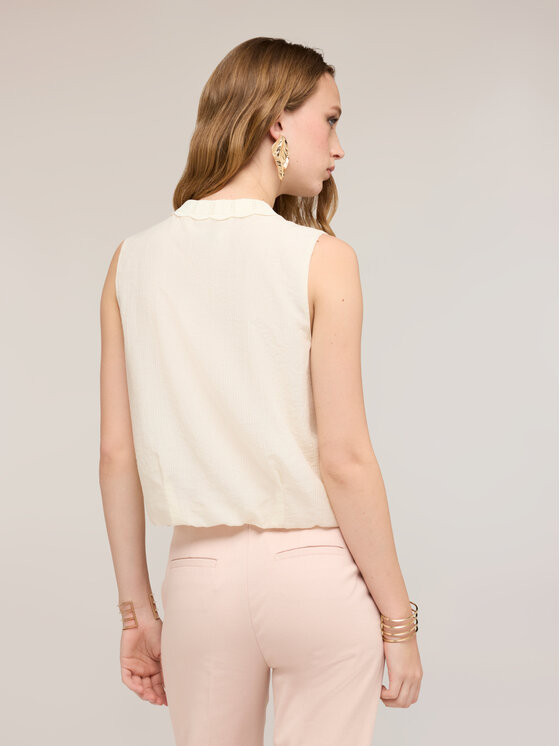 Motivi Motivi Top D056Q000563N011 Biały Regular Fit
