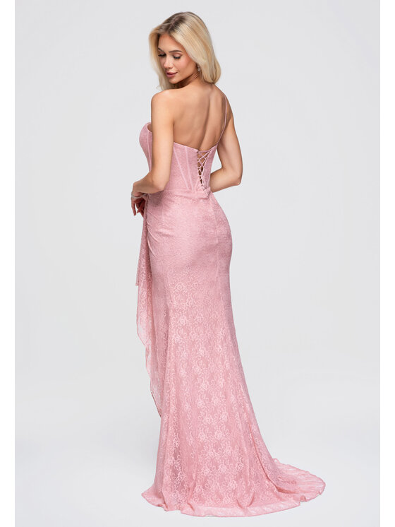 Ombre Ombre Sukienka wieczorowa LA-OM-DLR375 Różowy Slim Fit