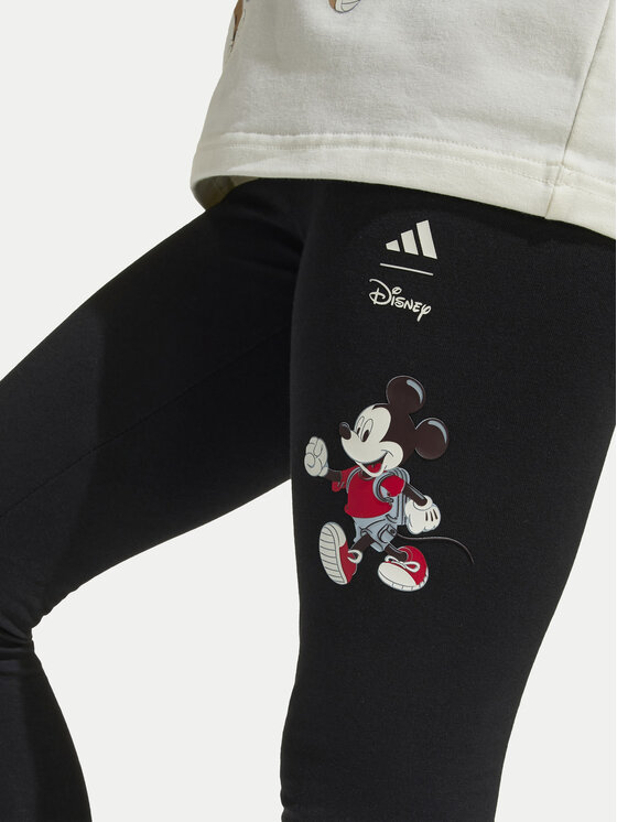 adidas adidas Colanți Disney Mickey Mouse JF3647 Negru Slim Fit