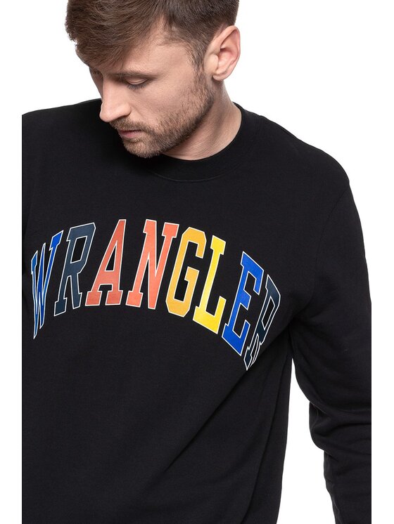 Wrangler Wrangler Bluza LOGO SWEAT Czarny Regular Fit