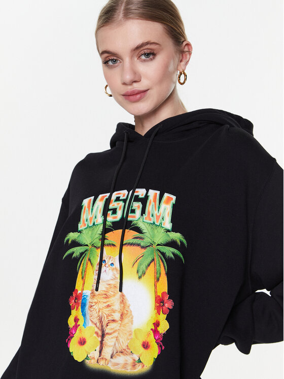 MSGM MSGM Світшот 3441MDM214 237000 Чорний Relaxed Fit
