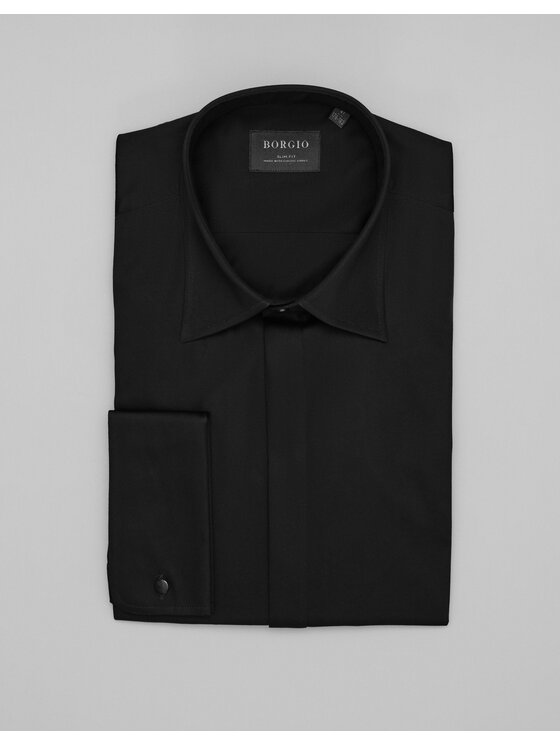 Borgio Borgio Koszula mozza Czarny Slim Fit