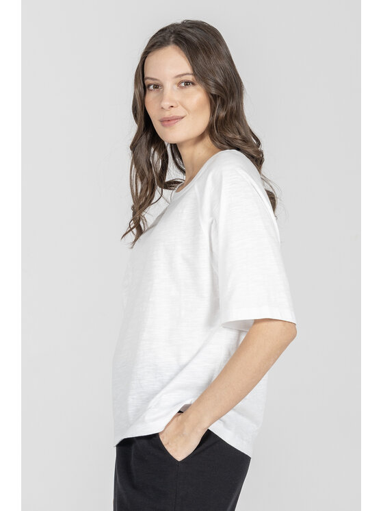 Deni Cler Milano Deni Cler Milano T-Shirt T-DC-T003-F2-10-12-1 Kremowy Loose Fit