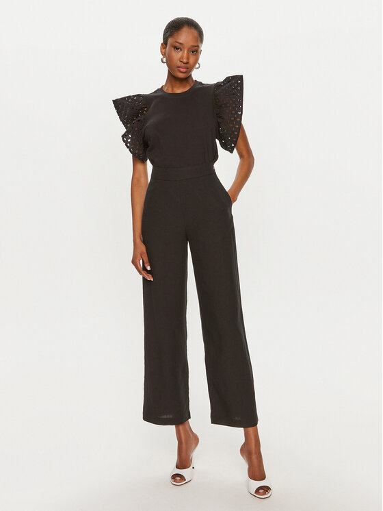 United Colors Of Benetton United Colors Of Benetton Тишърт 3S6HD107C Черен Regular Fit