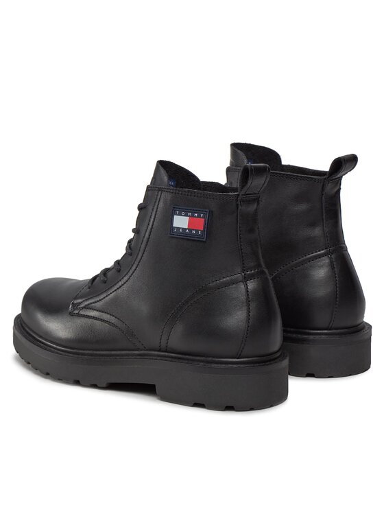 Tommy Jeans Tommy Jeans Ορειβατικά παπούτσια Tjm Ruberized Lace Up Boot EM0EM01276 Μαύρο